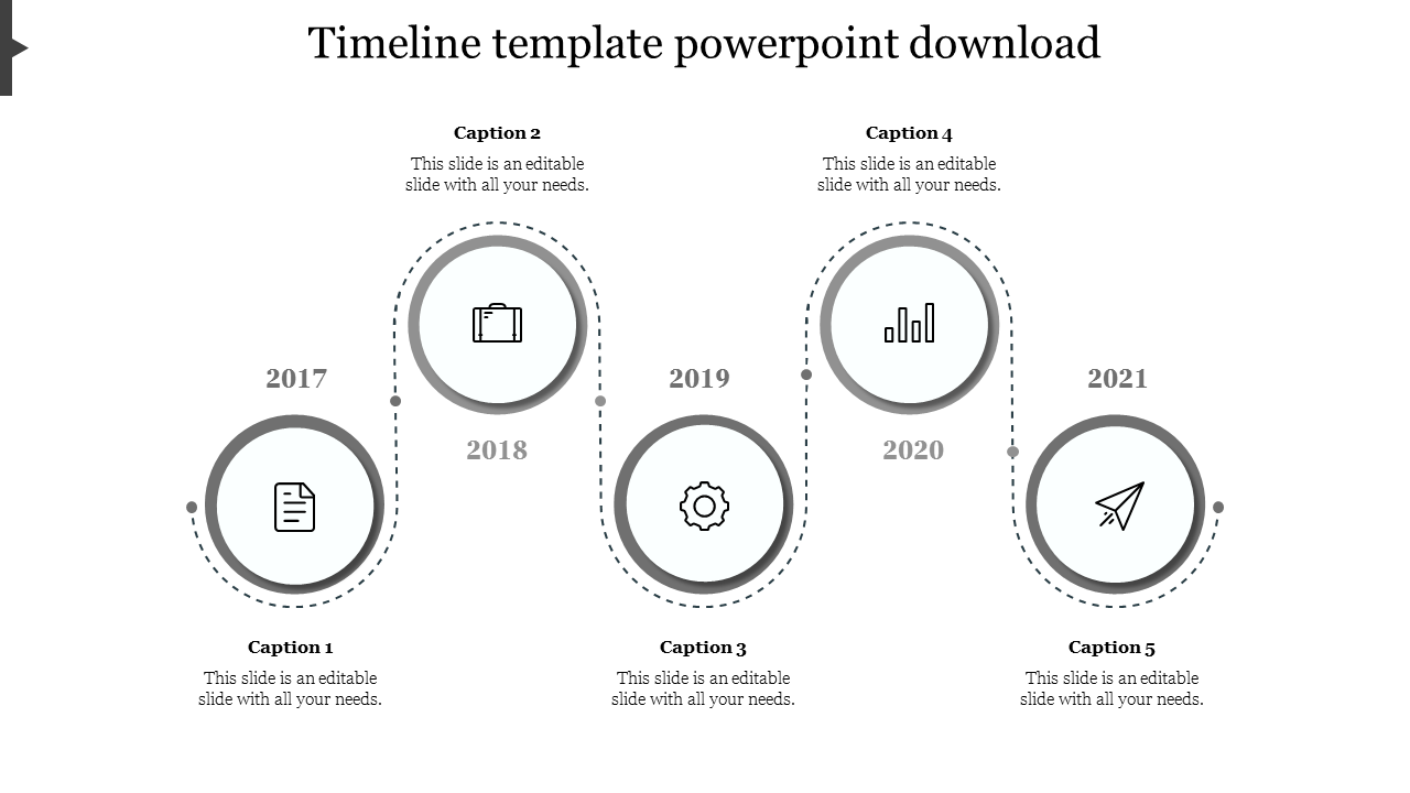 timeline template powerpoint download-Gray